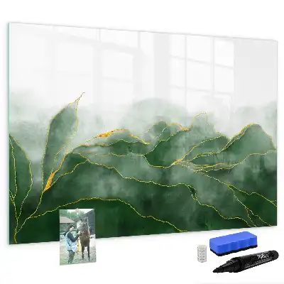 Pizarra magnética de pared diseño de abstracción de hojas con rotulador incluido