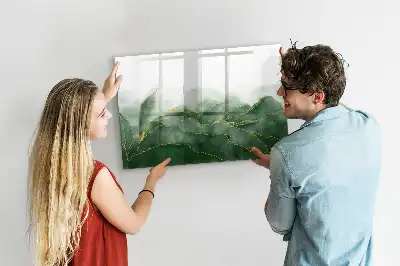 Pizarra magnética de pared diseño de abstracción de hojas con rotulador incluido