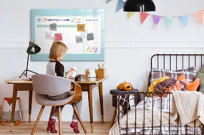 Pizarra de planificación de comidas de cristal diseño borrable con imanes