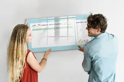 Pizarra de planificación de comidas de cristal diseño borrable con imanes