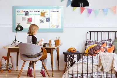 Pizarra de planificación de comidas de cristal diseño borrable con imanes