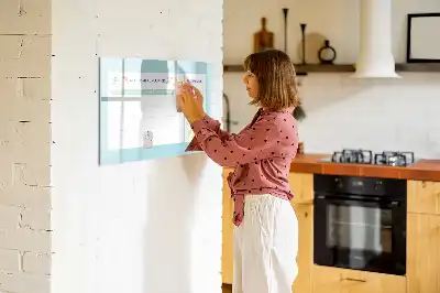 Pizarra de planificación de comidas de cristal diseño borrable con imanes