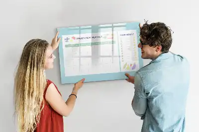 Pizarra de planificación de comidas de cristal diseño borrable con imanes