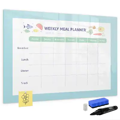 Planificador de comidas pizarra magnética de pared con rotulador