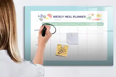 Planificador de comidas pizarra magnética de pared con rotulador