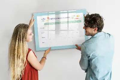 Planificador de comidas pizarra magnética de pared con rotulador