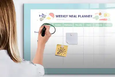 Planificador de comidas pizarra magnética de pared con rotulador