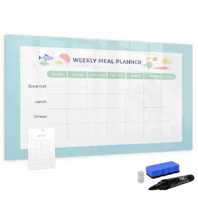 Planificador de comidas pizarra magnética de pared con rotulador