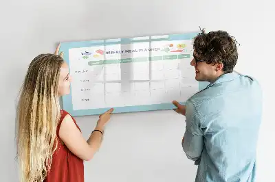 Planificador de comidas pizarra magnética de pared con rotulador