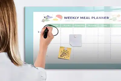 Planificador de comidas pizarra magnética de pared con rotulador