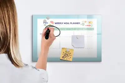 Planificador de comidas pizarra magnética de pared con rotulador