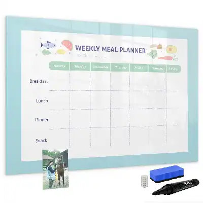 Planificador de comidas pizarra magnética de pared con rotulador