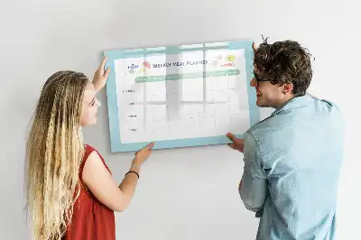 Planificador de comidas pizarra magnética de pared con rotulador