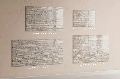 Pizarra de cristal magnética borrable con diseño de pared de ladrillo