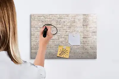 Pizarra de cristal magnética borrable con diseño de pared de ladrillo