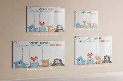 Pizarra de cristal borrable con imanes diseño para horarios semanales