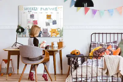 Pizarra magnética de pared con rotulador planificador semanal infantil