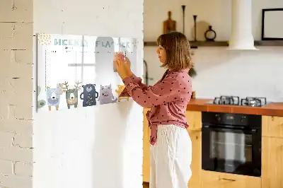 Pizarra magnética de pared con rotulador planificador semanal infantil