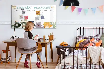 Pizarra magnética de pared con rotulador planificador semanal infantil