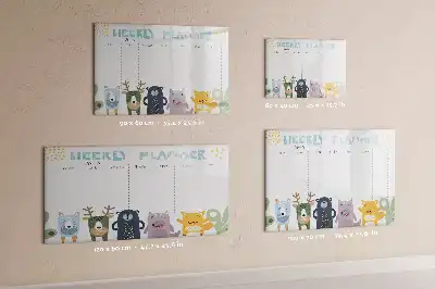 Pizarra magnética de pared con rotulador planificador semanal infantil