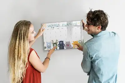Pizarra magnética de pared con rotulador planificador semanal infantil