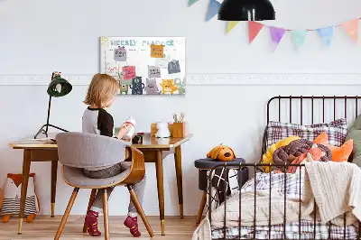 Pizarra magnética de pared con rotulador planificador semanal infantil