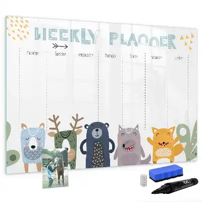 Pizarra magnética de pared con rotulador planificador semanal infantil