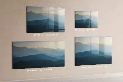 Pizarra magnética de pared con rotulador y diseño de abstracción de paisaje