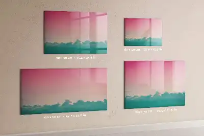 Pizarra borrable de cristal con imanes diseño de cielo en degradado