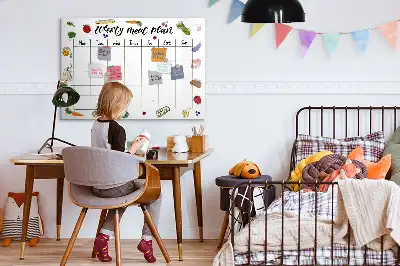 Pizarra magnética de pared con rotulador para planificador de comidas semanal