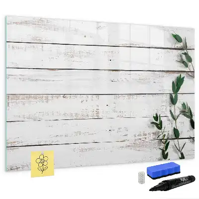 Pizarra magnética de pared con rotulador y marco de madera