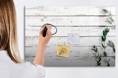 Pizarra magnética de pared con rotulador y marco de madera