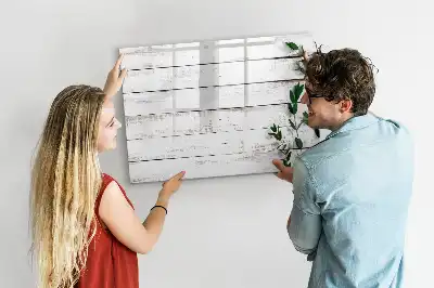 Pizarra magnética de pared con rotulador y marco de madera
