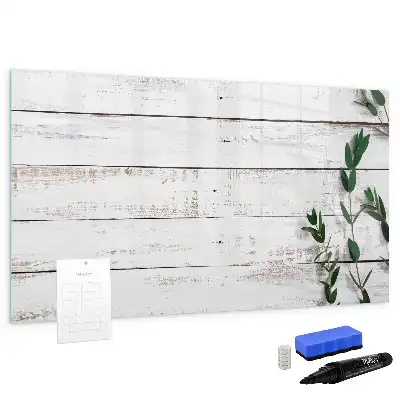 Pizarra magnética de pared con rotulador y marco de madera