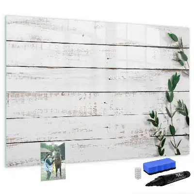 Pizarra magnética de pared con rotulador y marco de madera