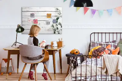 Pizarra magnética de pared con rotulador y marco de madera