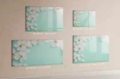 Pizarra de cristal magnética borrable diseño de margaritas flotantes