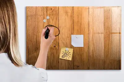 Pizarra magnética de pared con rotulador y marco de madera