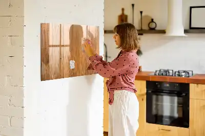 Pizarra magnética de pared con rotulador y marco de madera