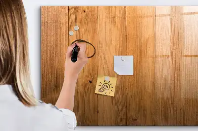 Pizarra magnética de pared con rotulador y marco de madera