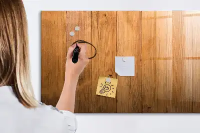 Pizarra magnética de pared con rotulador y marco de madera