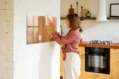 Pizarra magnética de pared con rotulador y marco de madera
