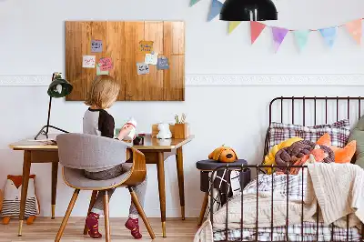 Pizarra magnética de pared con rotulador y marco de madera