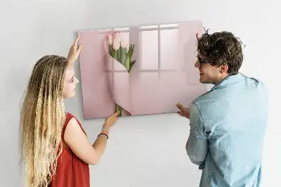 Pizarra de cristal borrable con imanes ramo de flores