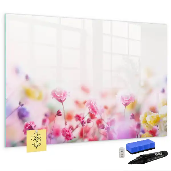 Pizarra magnética de pared con rotulador diseño de flores silvestres