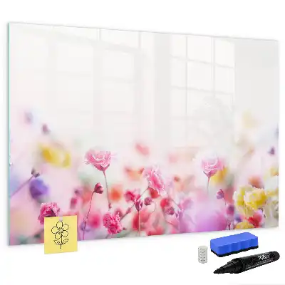 Pizarra magnética de pared con rotulador diseño de flores silvestres