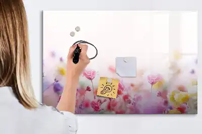 Pizarra magnética de pared con rotulador diseño de flores silvestres