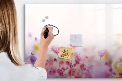 Pizarra magnética de pared con rotulador diseño de flores silvestres