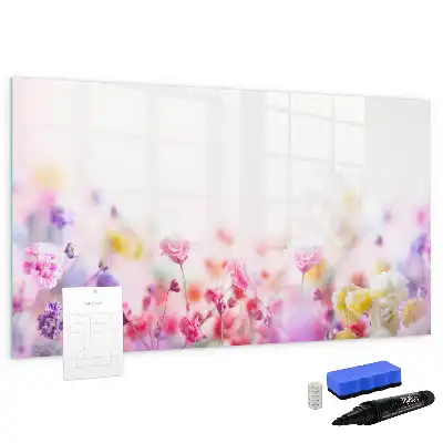 Pizarra magnética de pared con rotulador diseño de flores silvestres