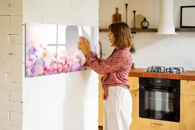 Pizarra magnética de pared con rotulador diseño de flores silvestres